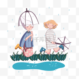 手绘谷雨节气插画