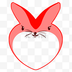 情人节小兔子边框插画