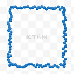 圆柱边框素材图片_手绘卡通蓝色圆柱边框