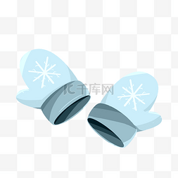 蓝色的冬季户外运动工具手套