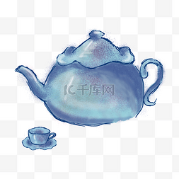 茶壶卡通手绘插画图片_茶壶卡通手绘插画