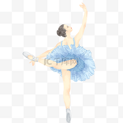 蓝色短裙女孩图片_芭蕾舞女孩