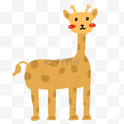 可爱野生动物长颈鹿插画
