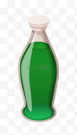 绿色的饮料瓶子插画