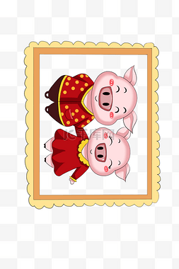 节日快乐卡通粉色小猪