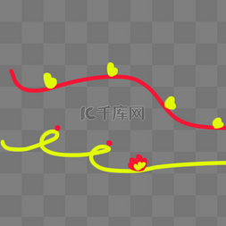 线条装饰图案创意红黄线