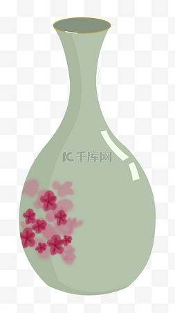 瓷瓶手绘图片_手绘花朵瓷器