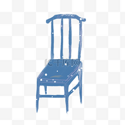 手绘蓝色可爱小板凳
