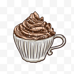 杯子下载图片_手绘卡通可爱杯子蛋糕食物插画