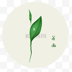 茶叶图片_谷雨手绘植物雨珠