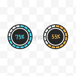 圆形数据矢量卡通风格表格