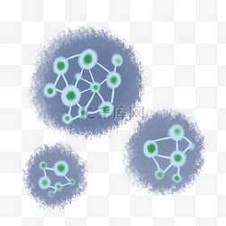 毛蓝色图片_卡通蓝色球状细菌