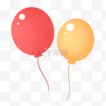 卡通红色橙色气球
