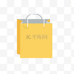 线上购物购物图片_黄色卡通礼品购物袋