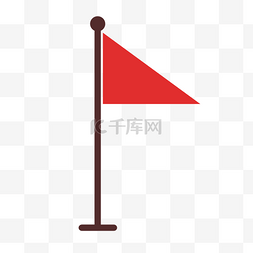 红旗小山图片_蓝色三角形旗子素材图
