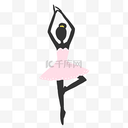 手绘舞蹈海报图片_黑色芭蕾舞蹈动作PNG