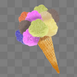 彩色冰淇淋png素材