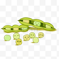 蔬菜豆子图片_豌豆表情包