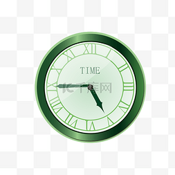 绿色手表图片_手绘绿色钟表插画