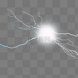 光环光影图片_白色雷电光斑光晕元素