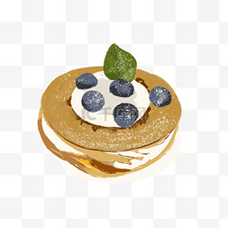 面包蛋糕小图片_手绘蓝莓味奶油小蛋糕
