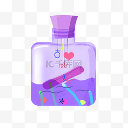 紫色浪漫爱情漂流瓶
