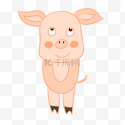 扁平动物卡通图片_灰色扁平化小猪元素