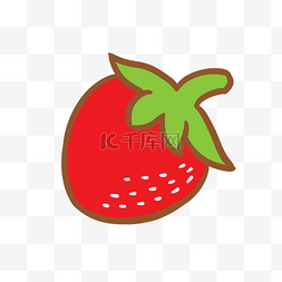 草莓线条图片_手绘水果草莓系列