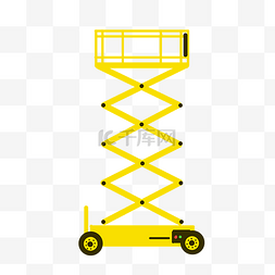 山峰金线黄色图片_黄色可移动梯子插画