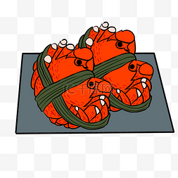 海鲜美食清新图片_手绘卡通矢量可爱小清新大闸蟹