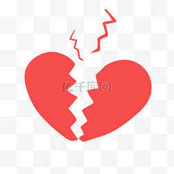 心形心图片_红色圆形心形裂缝情人节元素