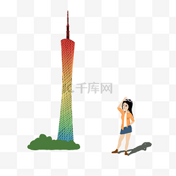 武汉旅游地图图片_景点旅游打卡自拍人物插画
