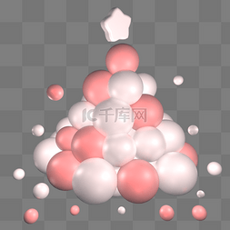 c4d背景飞碟图片_C4D粉白色圣诞节装饰元素圣诞树