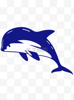 清新手绘海洋动物图片_蓝色清新鲸鱼装饰元素