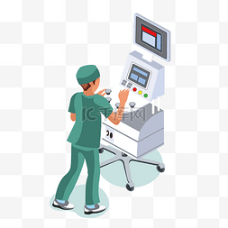 手术室图片图片_正在调机器的护士矢量素材
