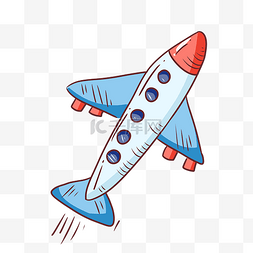 蓝色起升的飞机插画