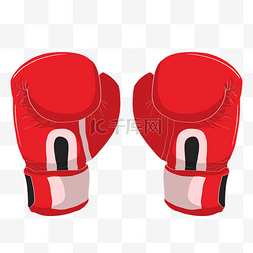 拳击运动手套图片_卡通红色拳击手套插画
