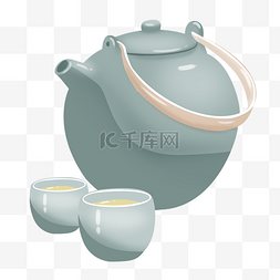 精美茶杯图片_精美茶壶手绘插画