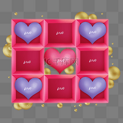 浪漫的LOVE图片_情人节紫色粉色立体展柜