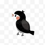 卡通黑色的小鸟免抠图