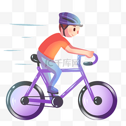 人物卡通骑车图片_健身器材自行车插画