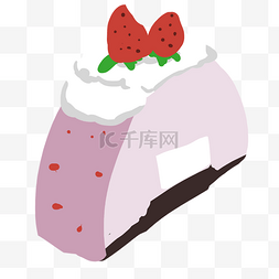 磨砂插画图片_粉色可爱蛋糕食物元素