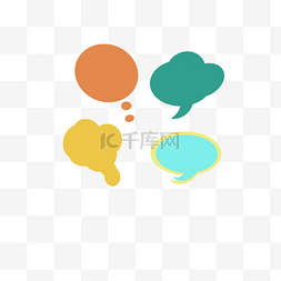 气泡话框图片_卡通手绘彩色线条对话框