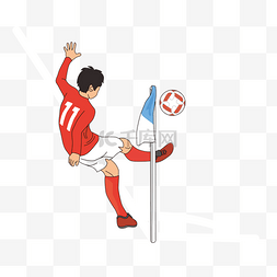 足球海报俄罗斯图片_俄罗斯世界杯多彩卡通手绘角球