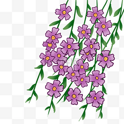 紫色手绘卡通花藤