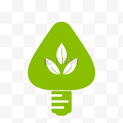 免抠图电灯泡图片_创意绿色环保树叶节能灯泡