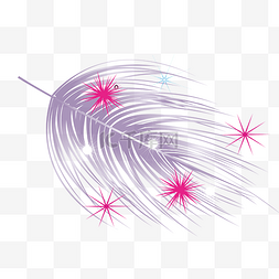 漂浮的羽毛图片_手绘紫色羽毛矢量图