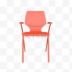 室内简约家居图片_珊瑚红立体简约椅子