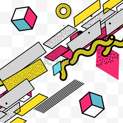 活动海报底纹图片_孟菲斯风格线条点线面不规则几何