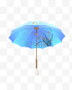 风雨交加图片_矢量卡通油纸雨伞